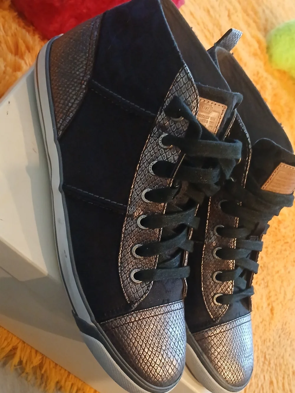 Coach Men's Black and Metallic Sneakers